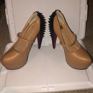 Tan spiked heels SOLD